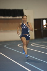 Thompson competing in track & field at Fairleigh Dickinson University. 